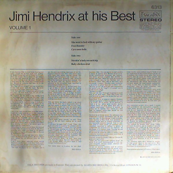Hendrix Jimi — Hendrix Jimi At His Best Vol.1