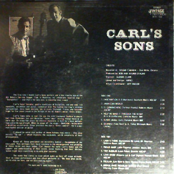 Carl's Sons — Carl's Sons At The Ali Baba Steak House