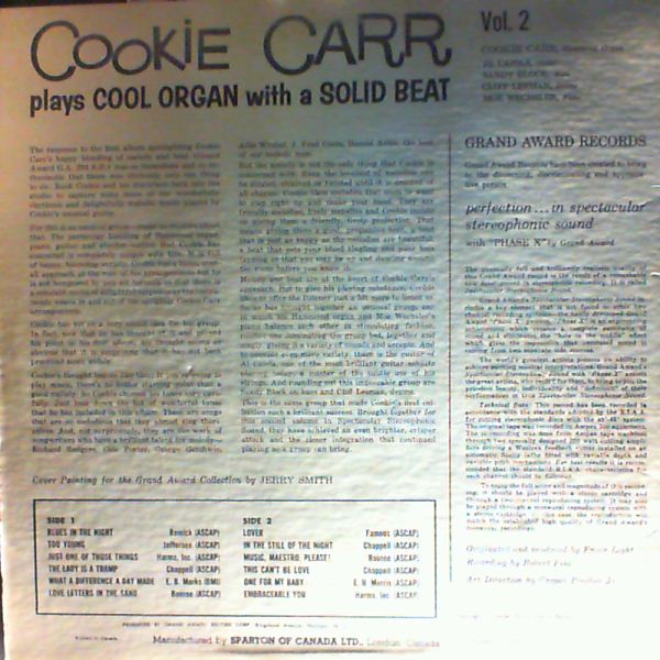 Carr Cookie — Cookie Carr Plays Cool Organ With A Solid Beat Vol. 2