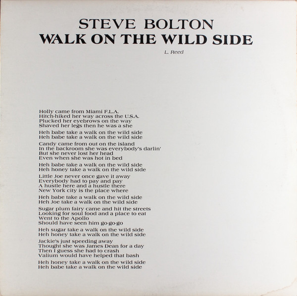 Steve Bolton — Walk On The Wild Side