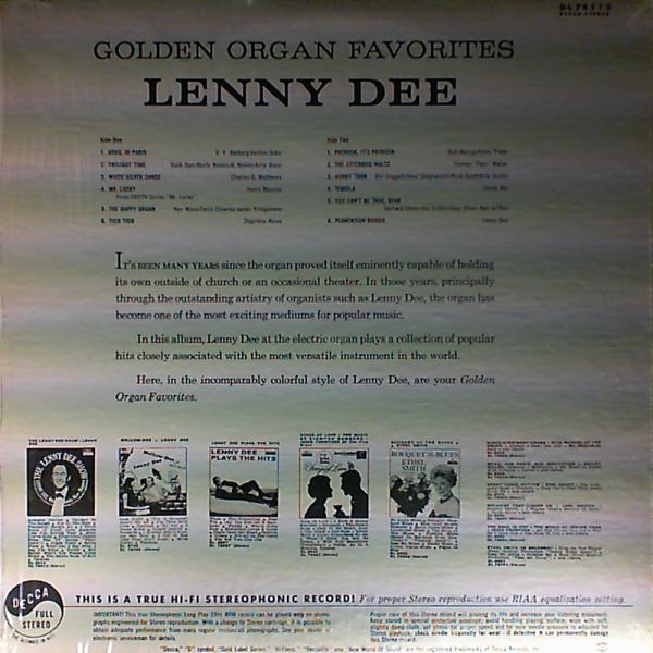Dee Lenny — Golden Organ Favorites