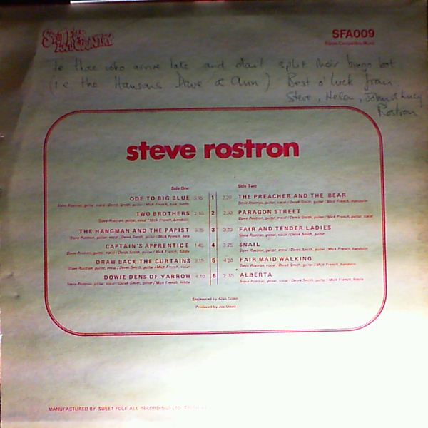 Rostron Steve — No Stranger's Face / Maybe