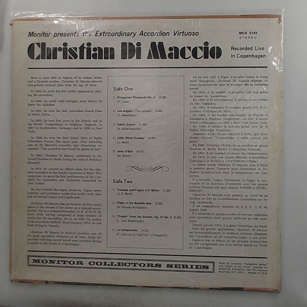 Di Maccio Christian — Monitor Presents The Extraordinary Accordion Virtuoso (Recital A Copenhague)