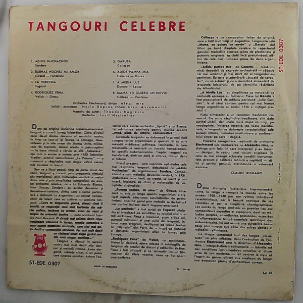 Electrecord Orchestra (cond. Imre Alexandru) — Tangouri Celebre