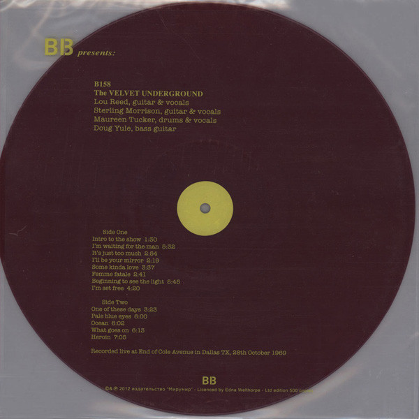 Velvet Underground — Live at End of Cole Avenue in Dallas TX,28th october 1969