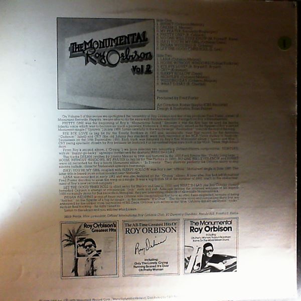 Orbison Roy — Monumental Orbison Roy Vol. 2