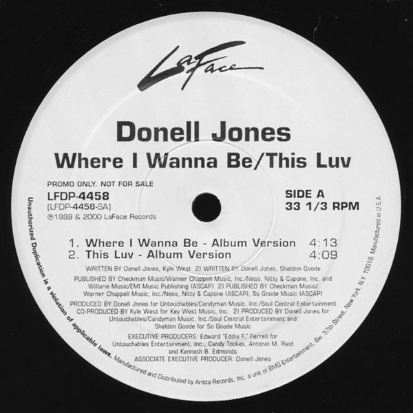 Jones Donell — Where I Wanna Be / This Luv