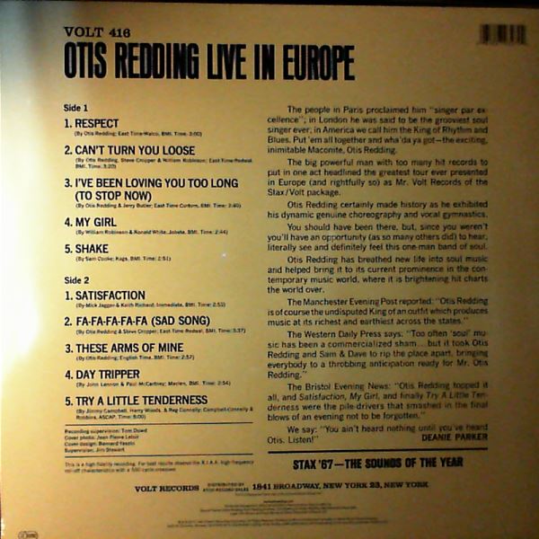 Redding Otis — Live In Europe