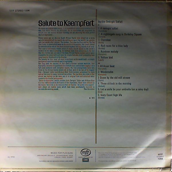 Kaempfert Bert — Salute to Kaempfert by Swingin` safari
