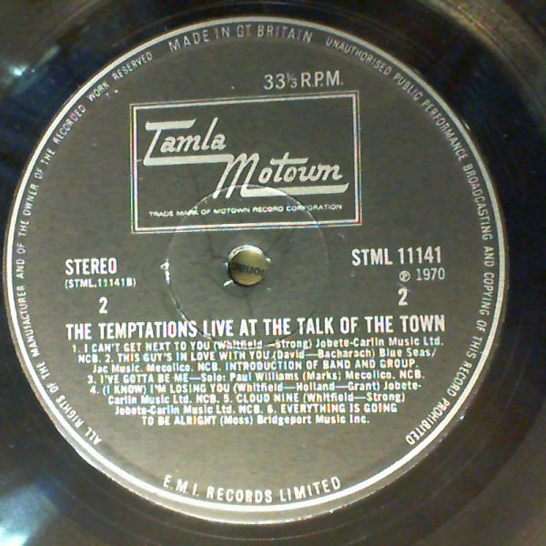 Temptations — Temptations Live At The Talk Of The Town