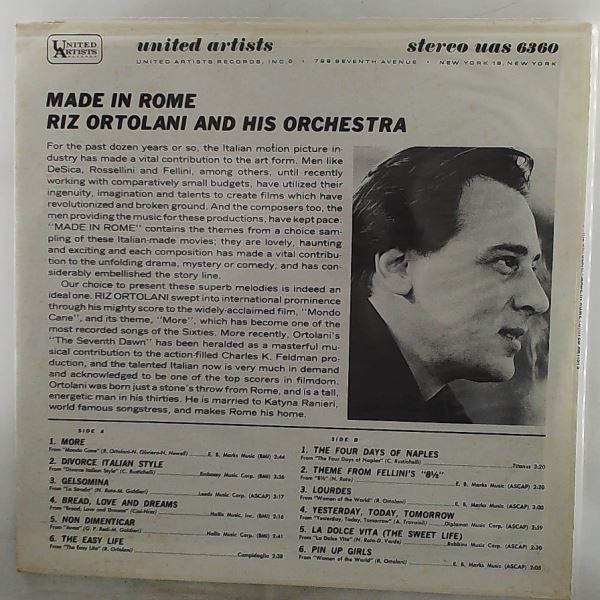 Ortolani Riz — Made In Rome - Themes From The Great Films