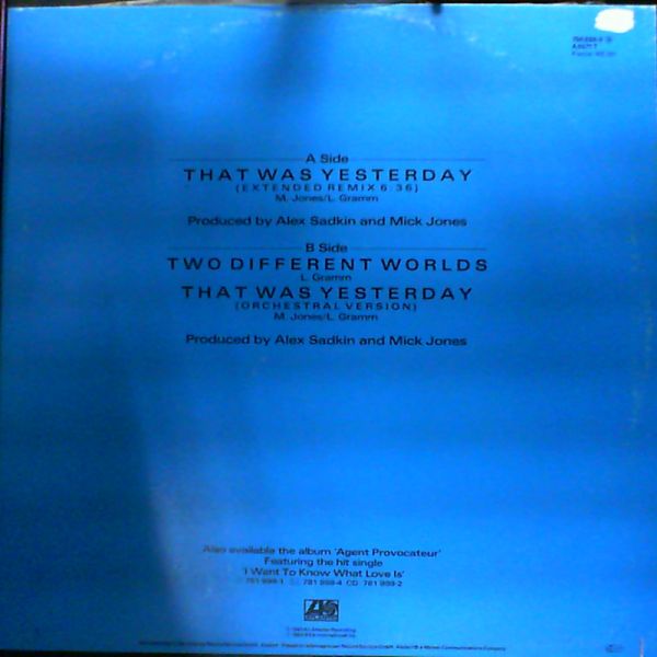 Foreigner — That Was Yesterday (extended remix)