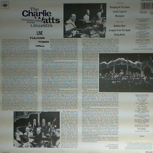 Watts Charlie Orchestra — Live. Fulham Town Hall