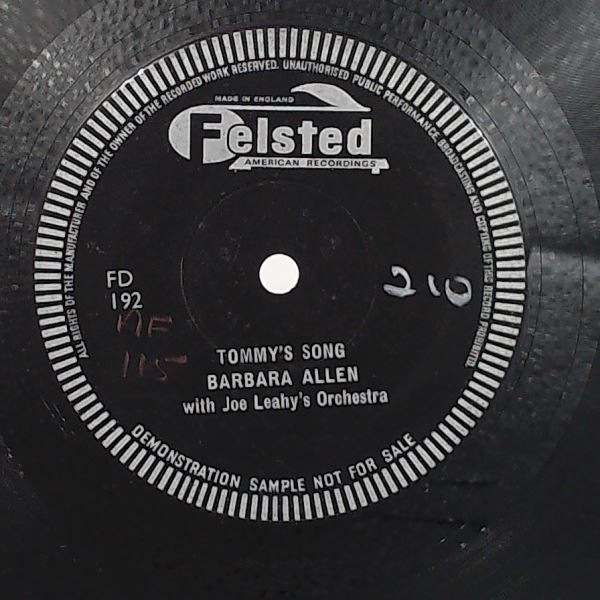 Allen Barbara with Leahy Joe Orchestra — Tommy's Song