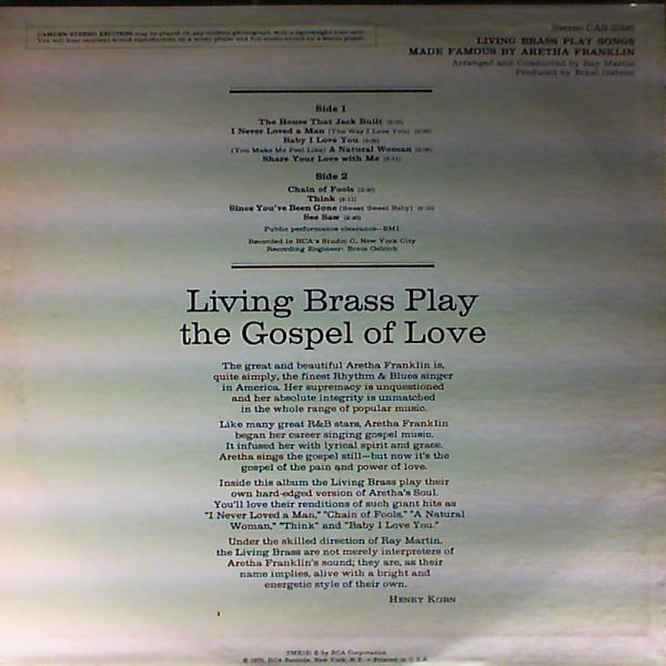 Living Brass — Living Brass Play Songs Made Famous by Aretha Franklin