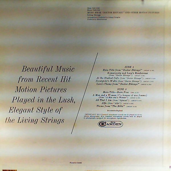 Living Strings — Music from "Doctor Zhivago" and other motion pictures