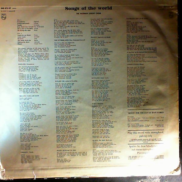 Luboff Norman Choir — Songs Of The World