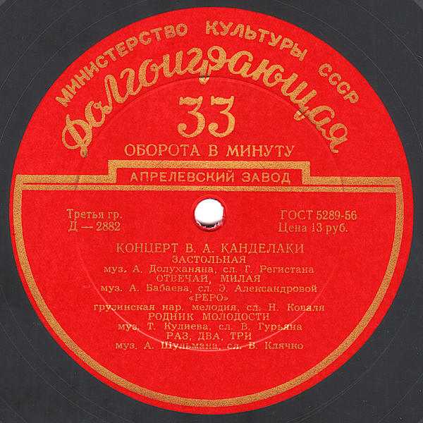 Владимир Канделаки — Концерт В. А. Канделаки
