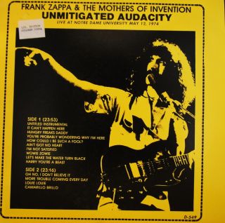 Zappa — Unmitigated Audacity - Live At Notre Dame University May 12, 1974