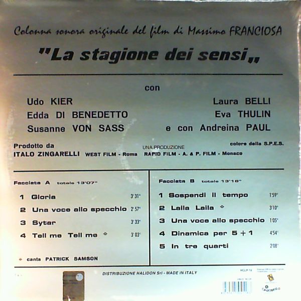 Morricone Ennio — "La Stagione Del Sensi". Original motion picture soundtrack