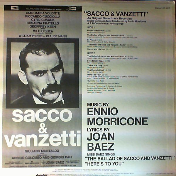Morricone Ennio — "Sacco & Vanzetti" Original motion picture soundtrack