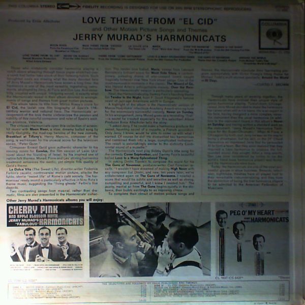 Murad's Jerry Harmonicats — Love Theme From "El Cid" And Other Motion Picture Songs And Themes