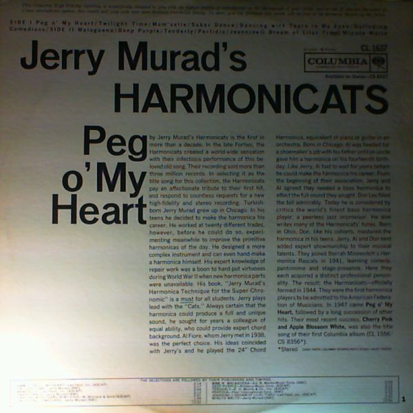 Murad's Jerry Harmonicats — Peg O' My Heart