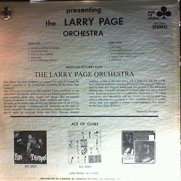 Page Larry Orchestra — Presenting The Page Larry Orchestra
