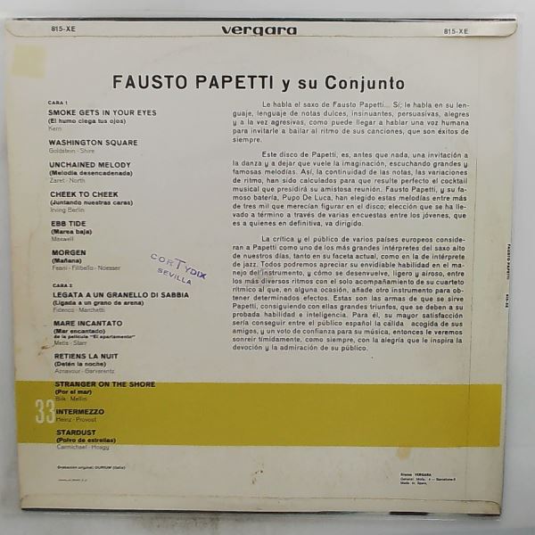 Papetti Fausto — Papetti Fausto Y Su Conjunto