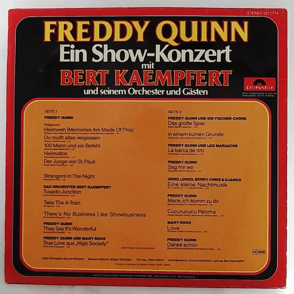 Quinn Freddy, Kaempfert Bert — Ein Show-Konzert Mit Kaempfert Bert Und Seinem Orchester Und Gasten
