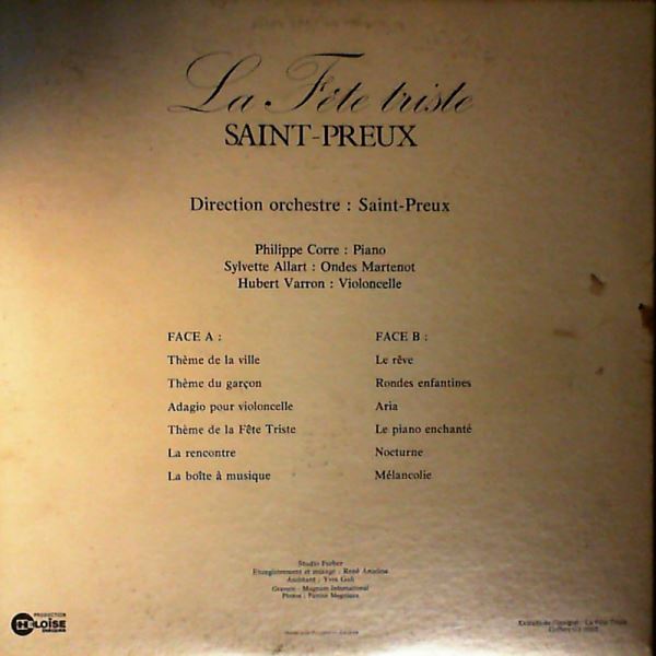 Saint-Preux — La Fete Triste