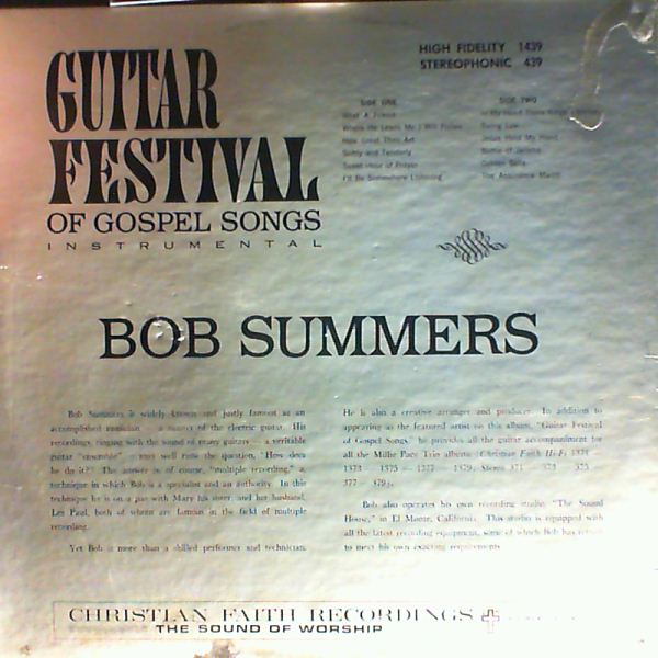 Summers Bob — Guitar Festival Of Gospel Songs