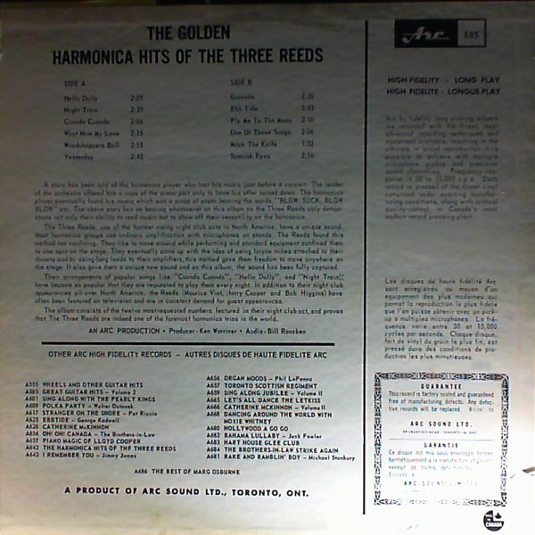 Three Reeds — Golden Harmonica Hits Of The Three Reeds
