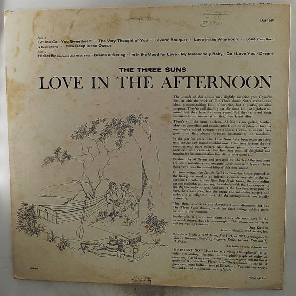 Three Suns With Orchestra — Love In The Afternoon