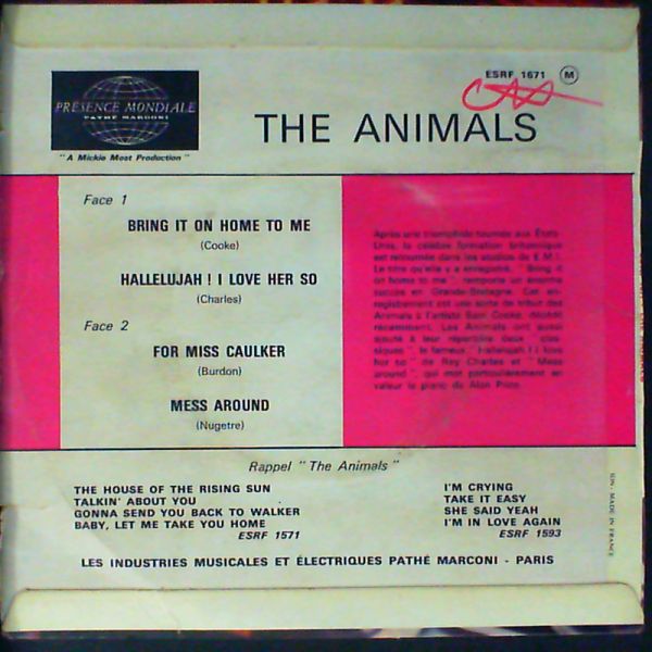 Animals — Bring It On Home To Me
