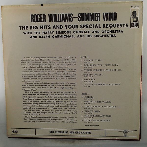 Williams Roger — Summer Wind And Your Special Requests