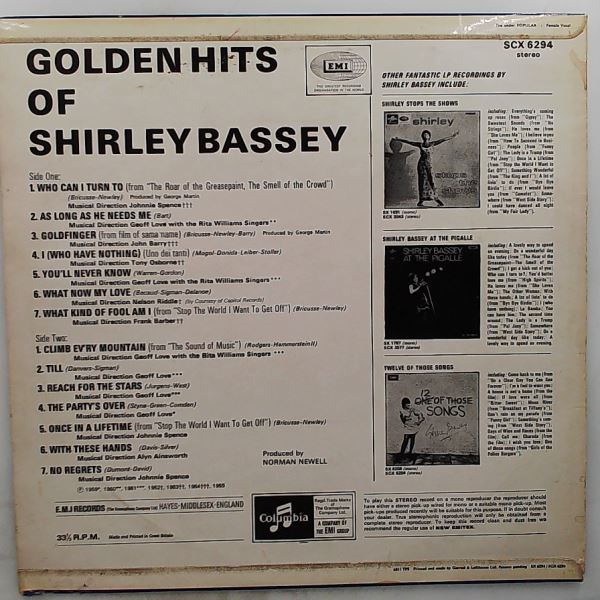 Bassey Shirley — Golden Hits Of Bassey Shirley