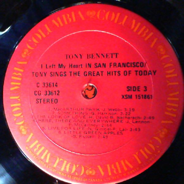 Bennett Tony — Tony Sings The Great Hits Of Today / I Left My Heart In San Francisco