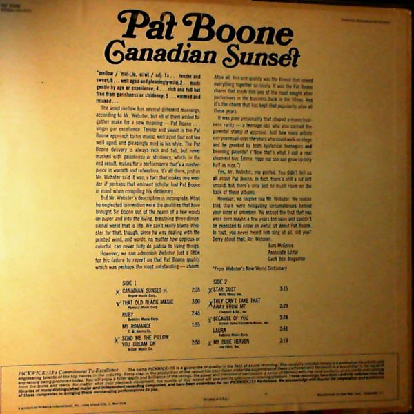 Boone Pat — Canadian Sunset