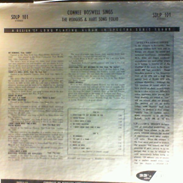 Boswell Connee — New Sound Of Boswell Connee: Sings The Rodgers & Hart Song Folio