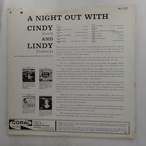Cindy And Lindy (Lord Cindy, Doherty Lindy) — A Night Out With Cindy And Lindy