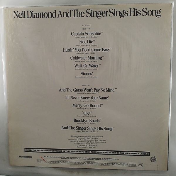 Diamond Neil — And The Singer Sings His Song