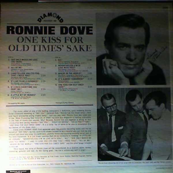 Dove Ronnie — One Kiss For Old Times' Sake