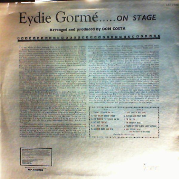 Gorme Eydie — On Stage