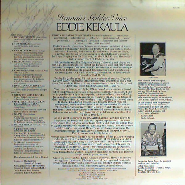 Kekaula Eddie — Hawaii`s golden voice