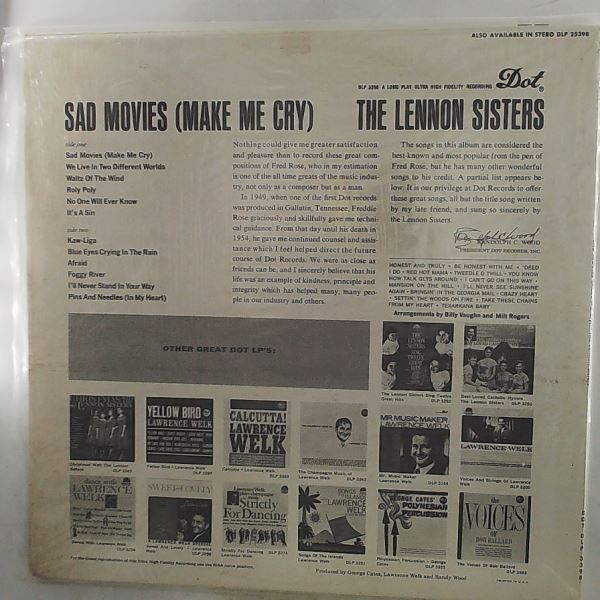 Lennon Sisters — Sad Movies Make Me Cry