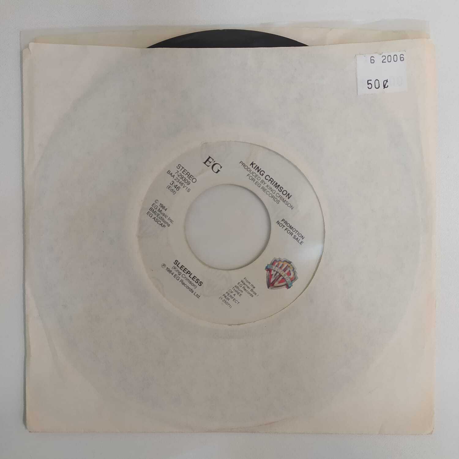 King Crimson — Sleepless (США 1984г.) 7", Single, Promo