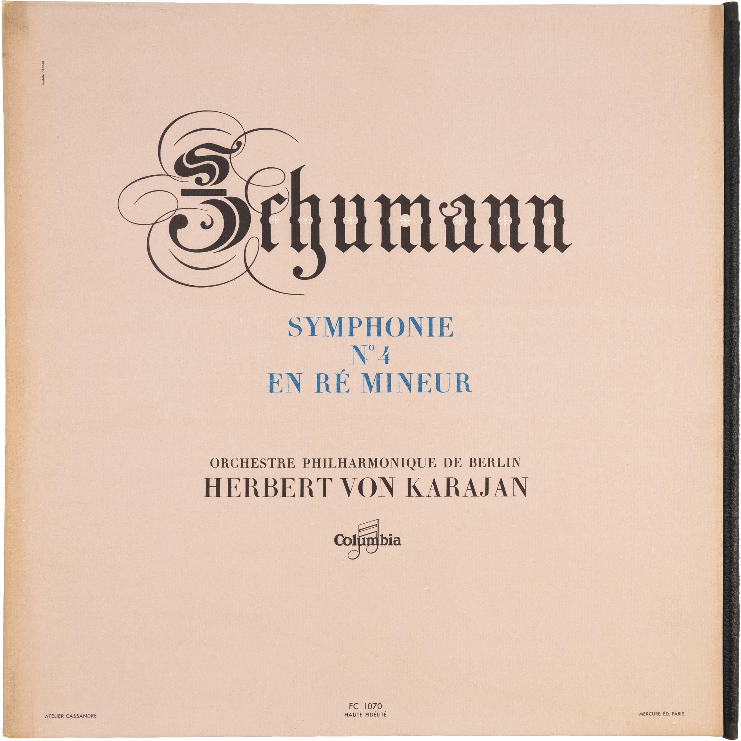 SCHUMANN — SYMPHONIE № 4 EN RE MINEUR (HERBERT VON KARAJAN)