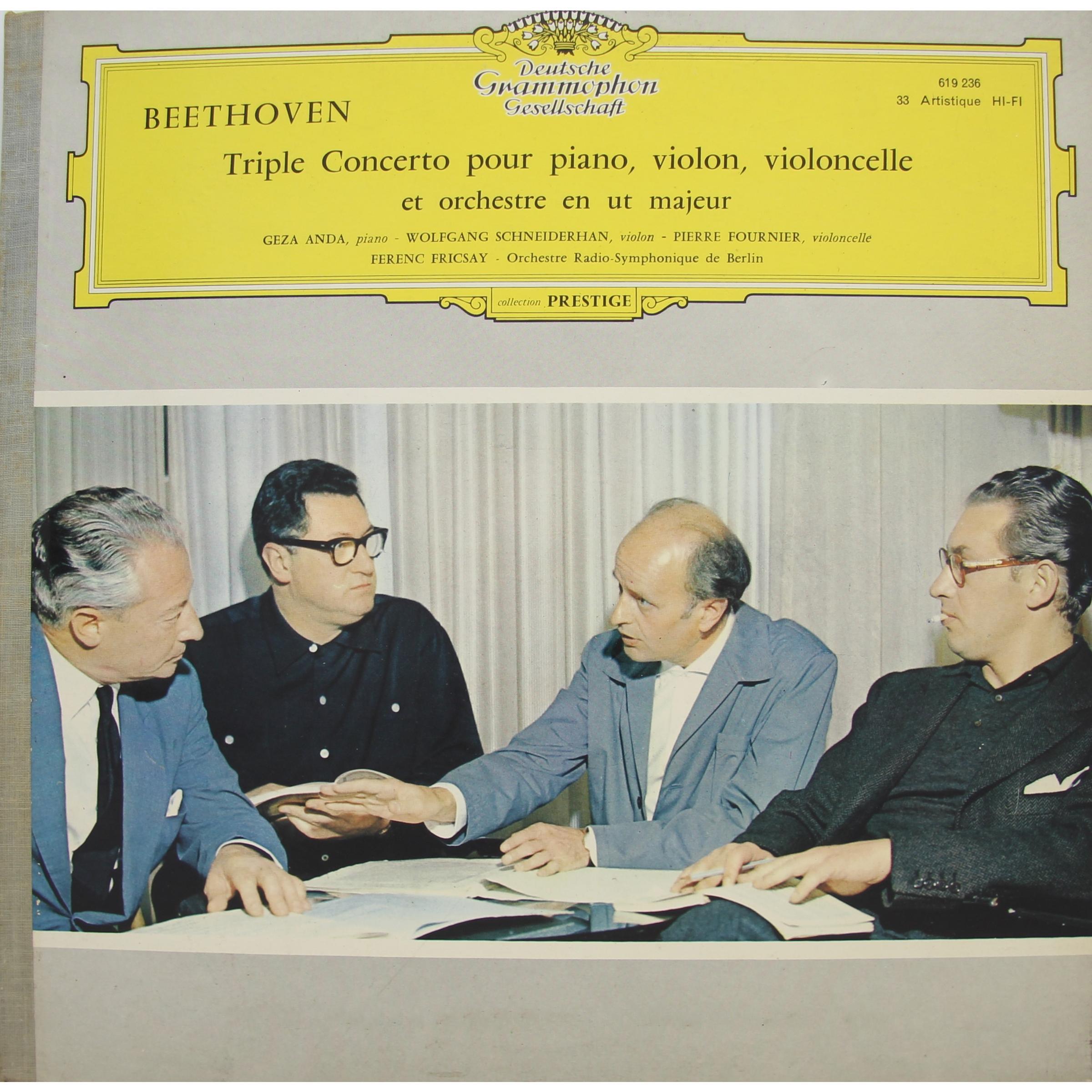 BEETHOVEN — TRIPLE CONCERTO POUR PIANO, VIOLON, VIOLONCELLE ET ORCHESTRE EN UT MAJEUR (ORCHESTRE RADIO-SYMPHONIQUE DE BERLIN) VERY GOOD