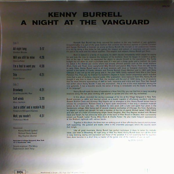 Kenny Burrell — A Night At The Vanguard